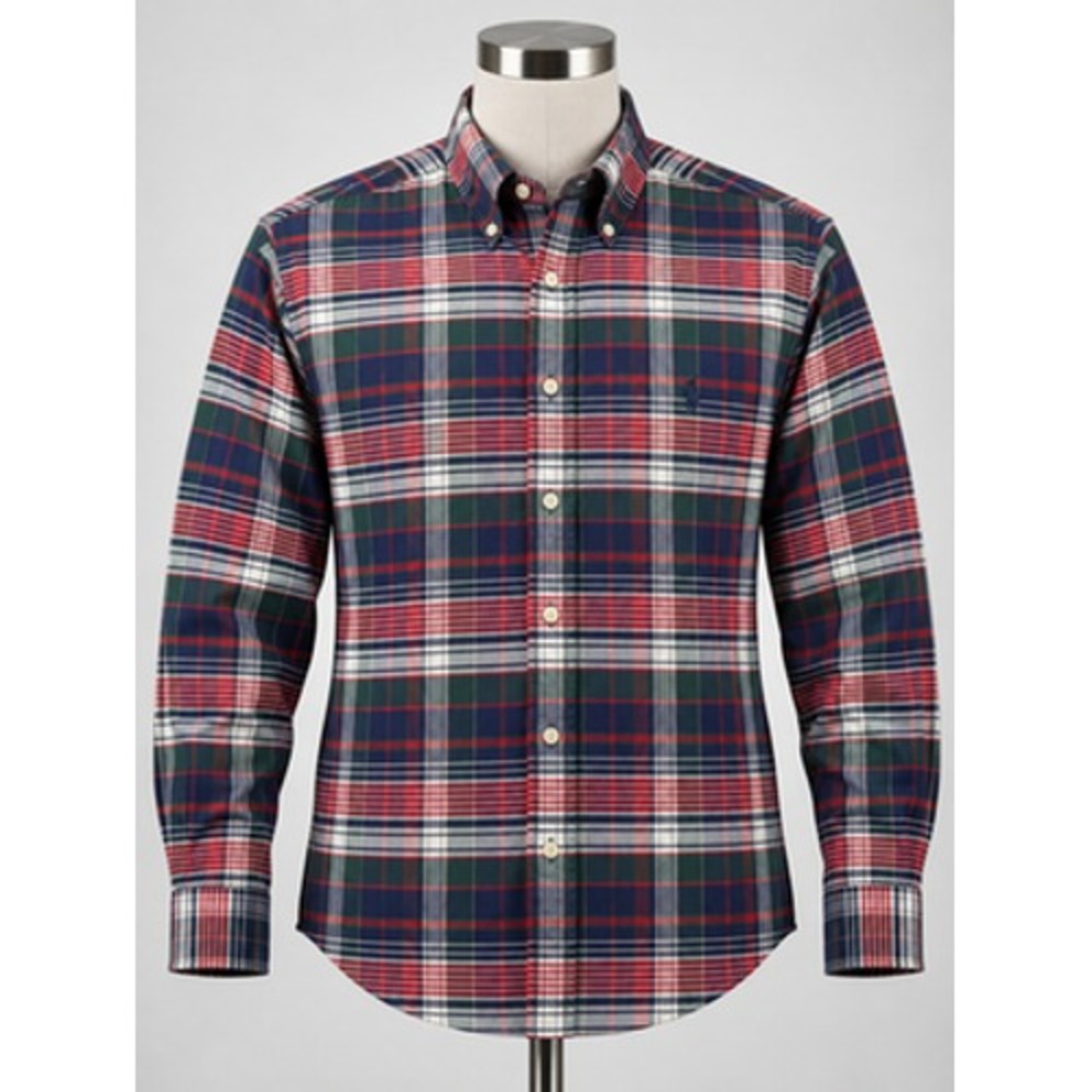 Ralph Lauren The Big Shirt Mens Medium Multicolor Plaid Flannel Button Down